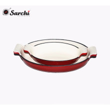 Cast Iron Enamel Dish Pan/Plate Dish